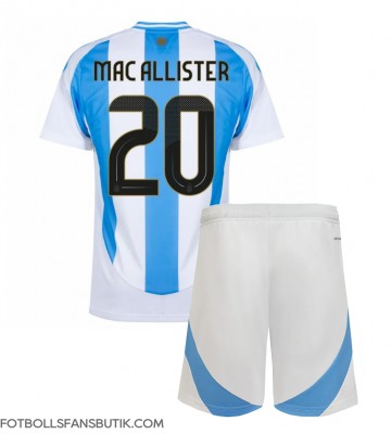 Argentina Alexis Mac Allister #20 Replika Hemmatröja Barn Copa America 2024 Kortärmad (+ Korta byxor)